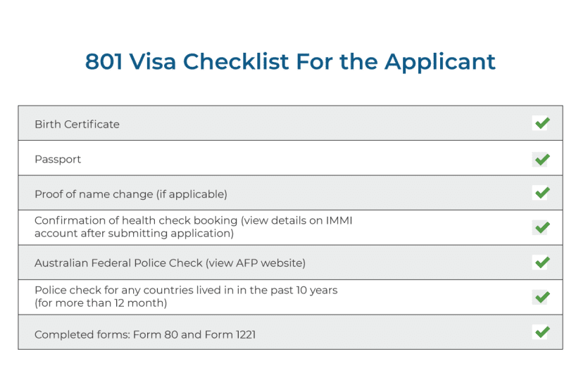 Onshore Partner Visa 801 Second Stage Checklist 2025