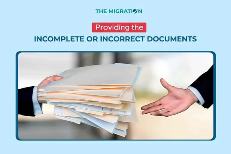 Providing the Incomplete or Incorrect Documents